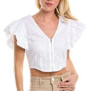 NWT Derek Lam 10 Crosby Genna Ruffle Sleeve Bustier Top